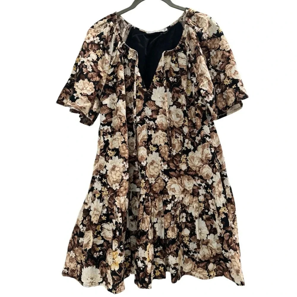 Abercrombie & Fitch Floral Swing Babydoll Mini Dress Fall Floral